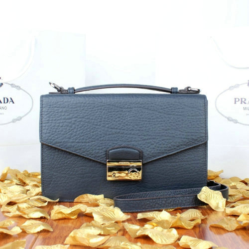 2014 Prada grainy leather mini bag BT8092 blue for sale